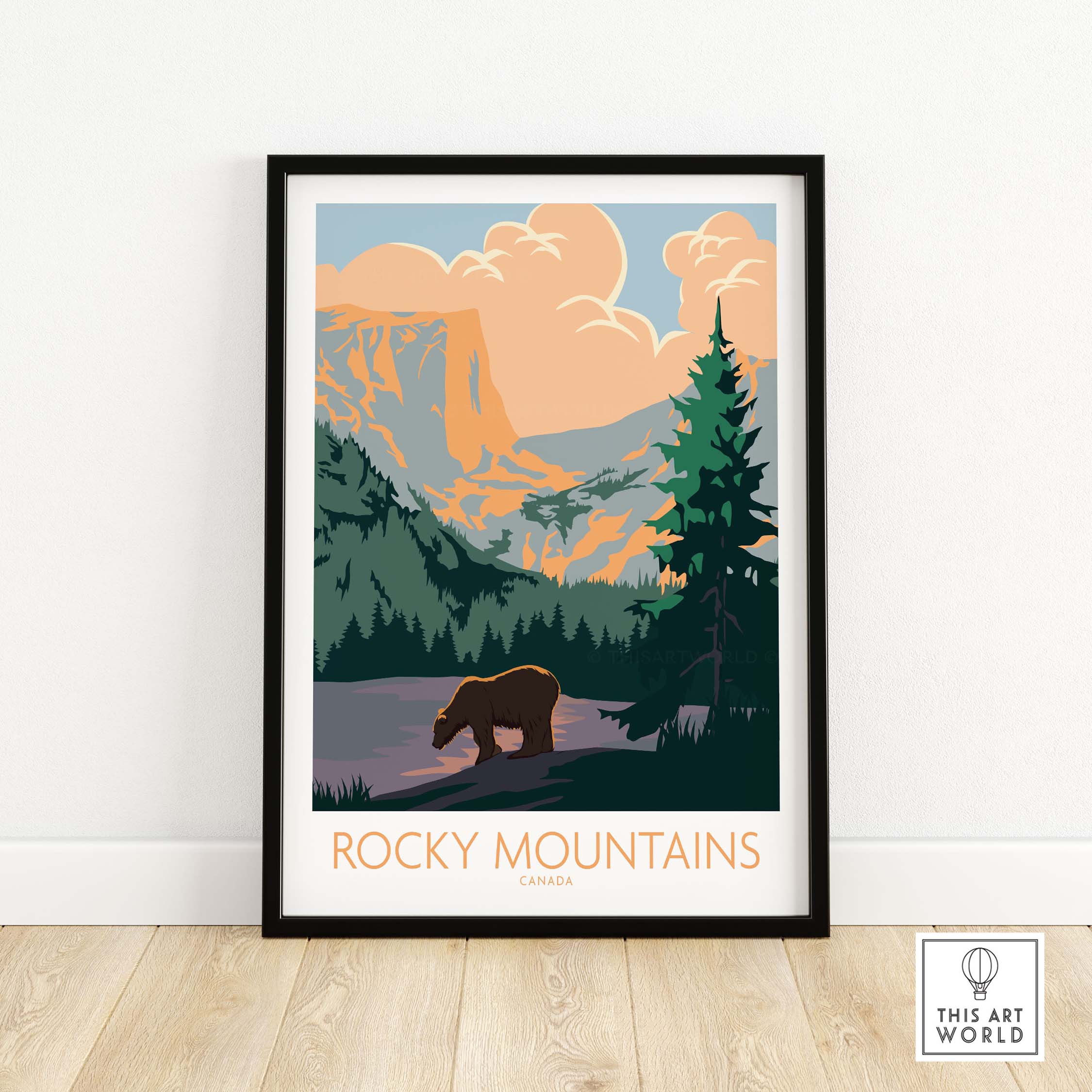rocky mountains canada poster