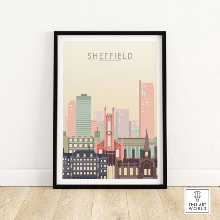 sheffield print city skyline poster