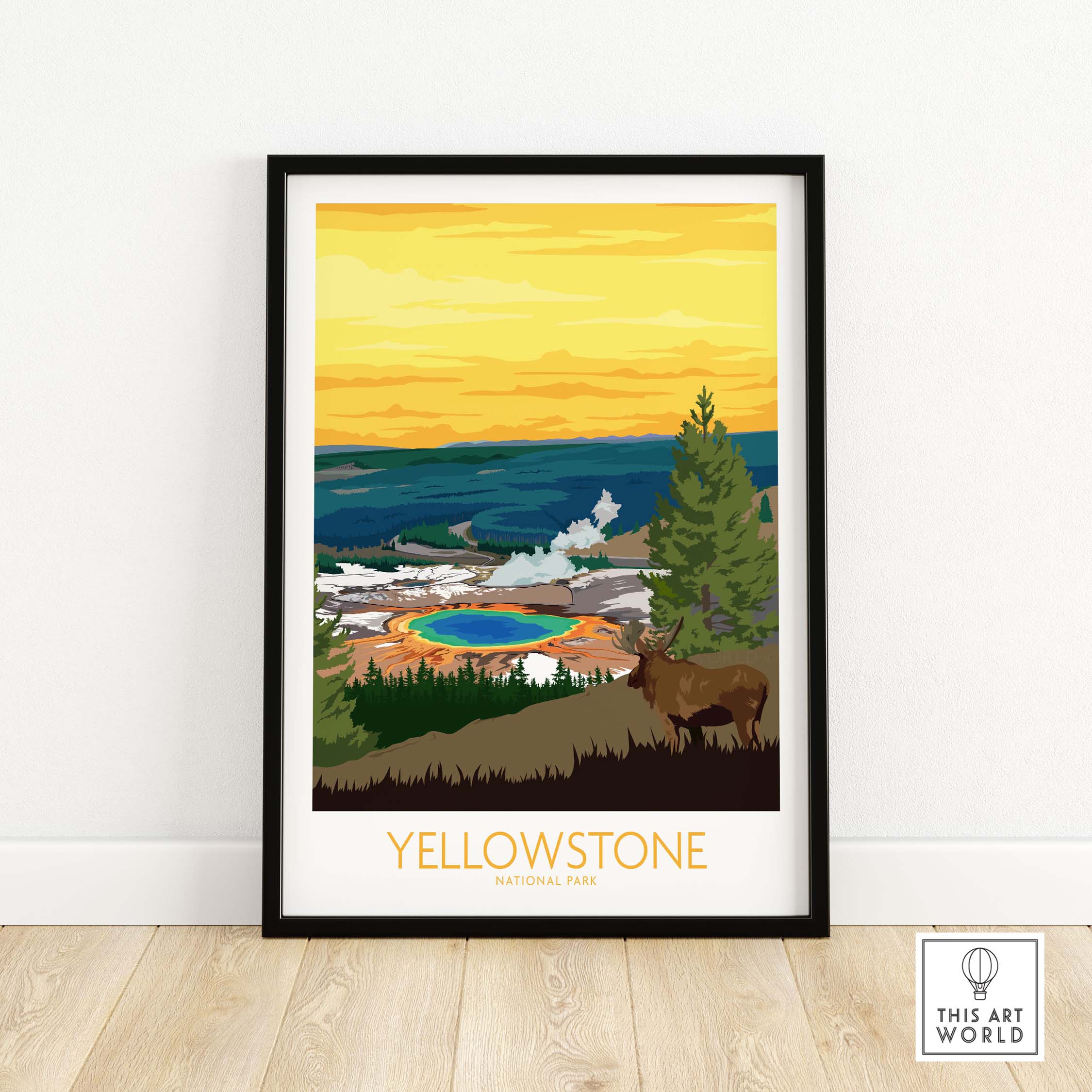 yellowstone park print poster