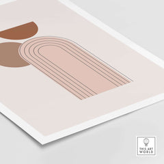 Abstract drawing print featuring soft arches and modern shapes in muted colors, perfect for contemporary wall art.