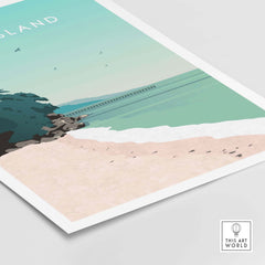 Cebu Island Philippines print poster featuring serene beach and pier, perfect for travel-inspired wall art.