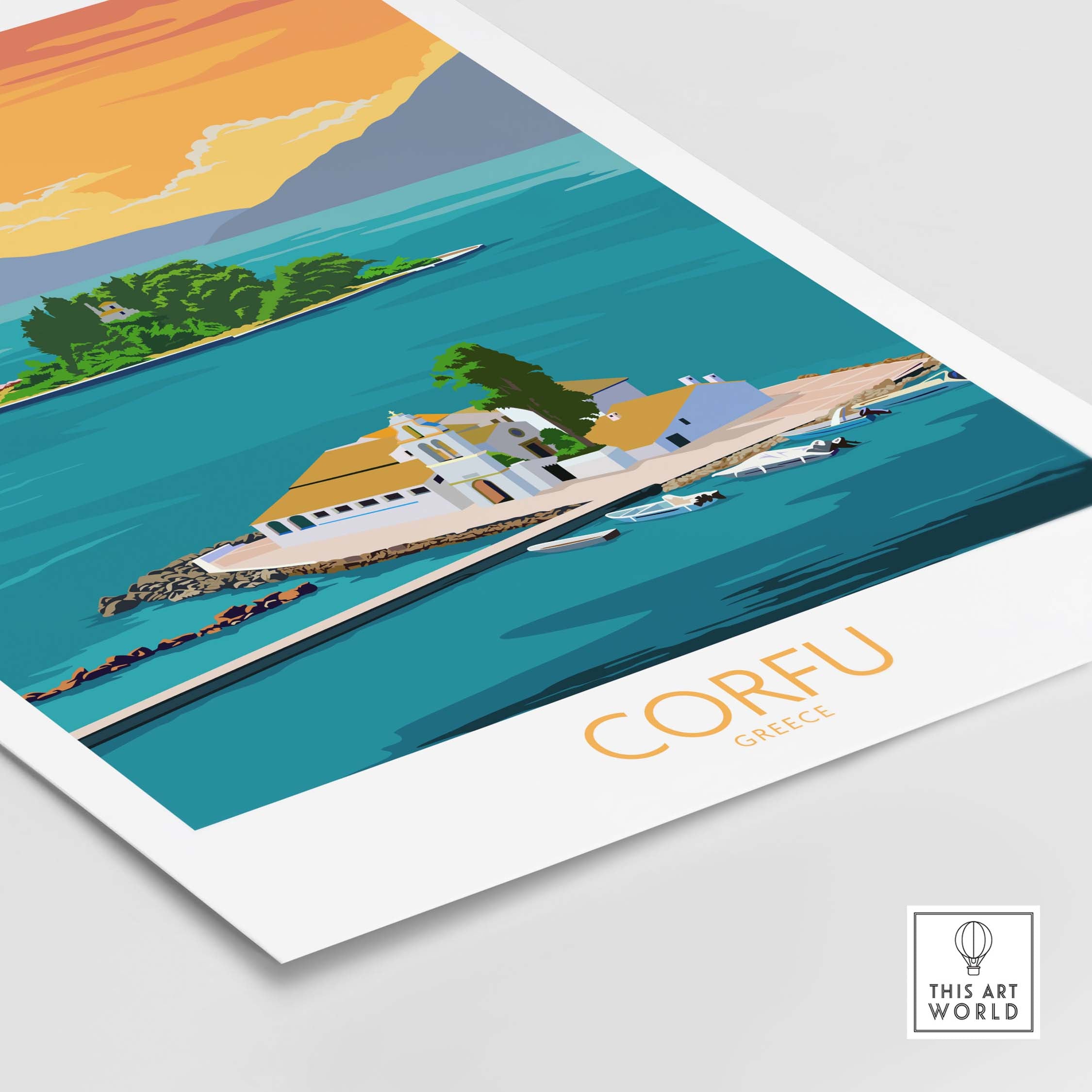 corfu art print | greek travel poster