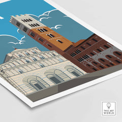 Lucca Poster Italy wall art print featuring iconic architecture and vintage-inspired design for stylish decor.