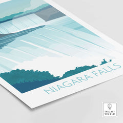 Niagara Falls Print Wall Art featuring a vintage-inspired design capturing the beauty of Niagara Falls.