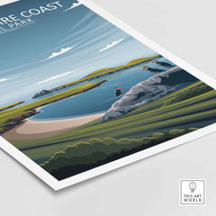 Pembrokeshire Coast National Park poster print showcasing serene landscapes and minimalist design.