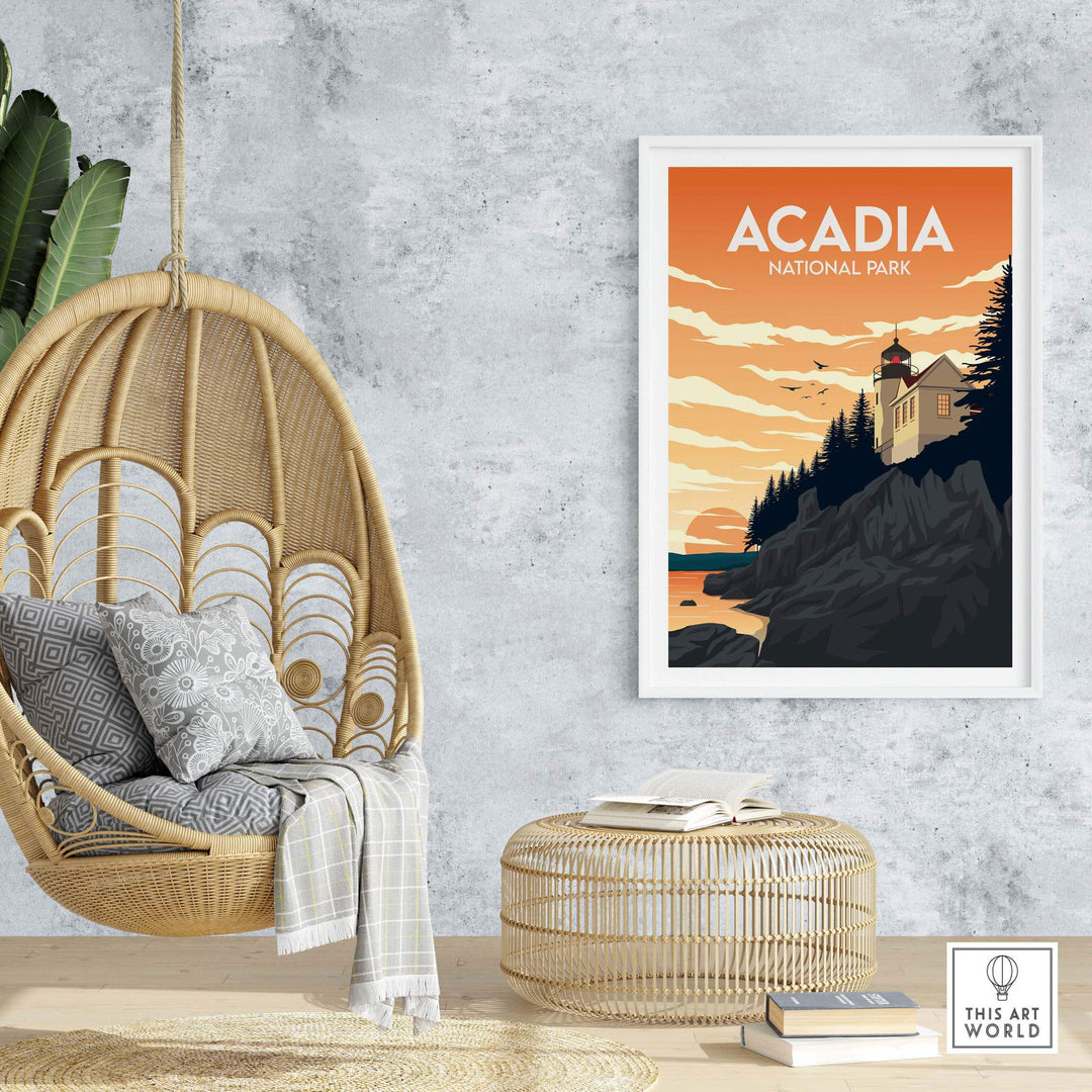 acadia wall art print | national park poster