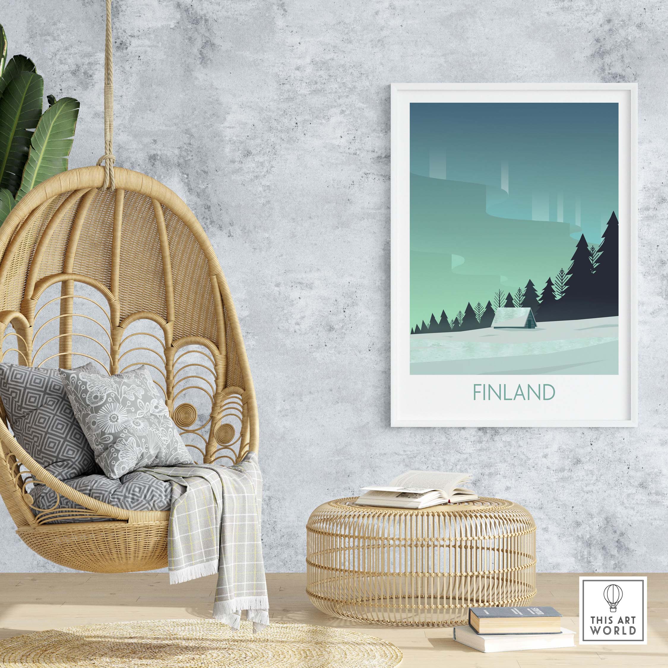 finland print travel poster