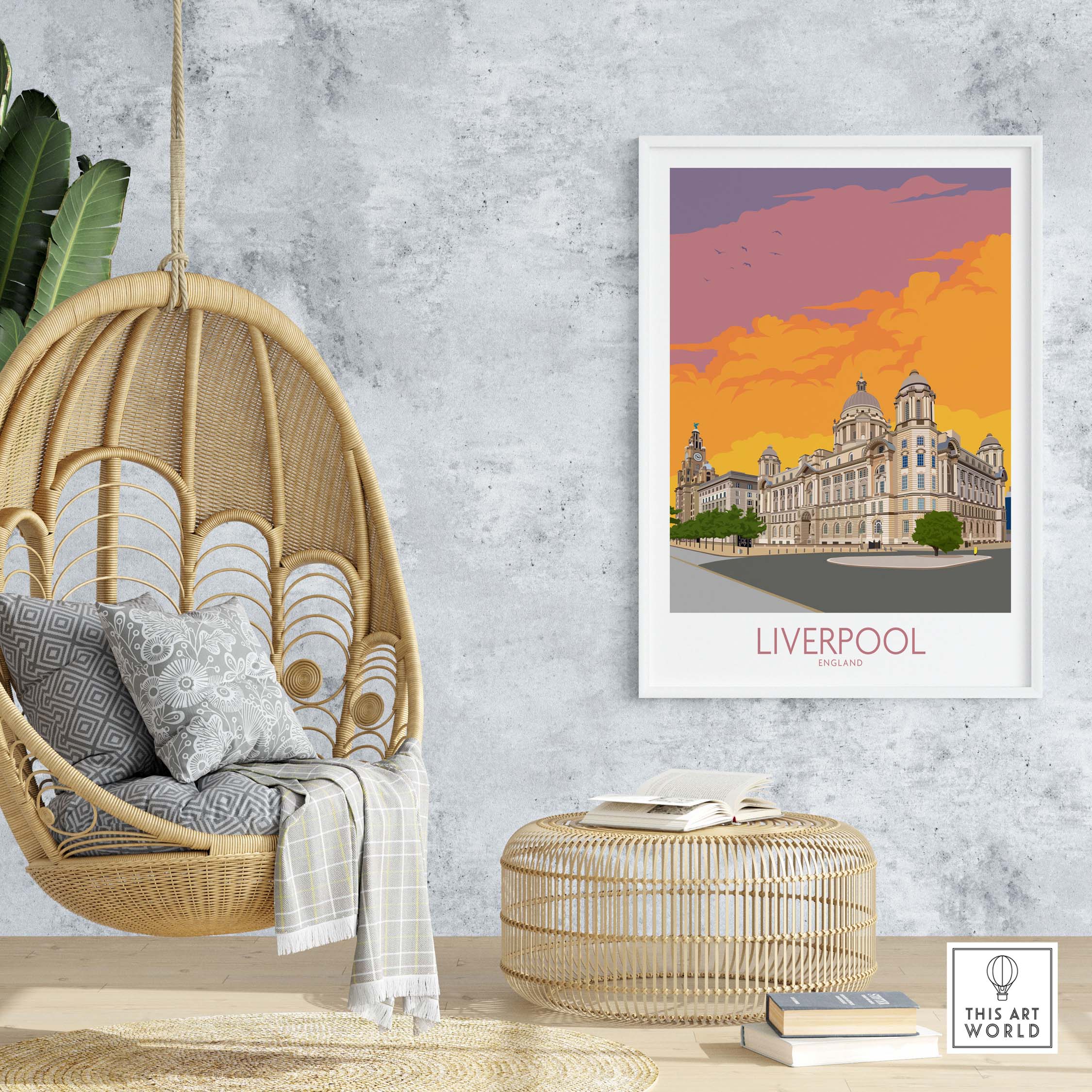 Stylish Liverpool Print showcasing vibrant colors, perfect for home decor and adding nostalgia to any space.