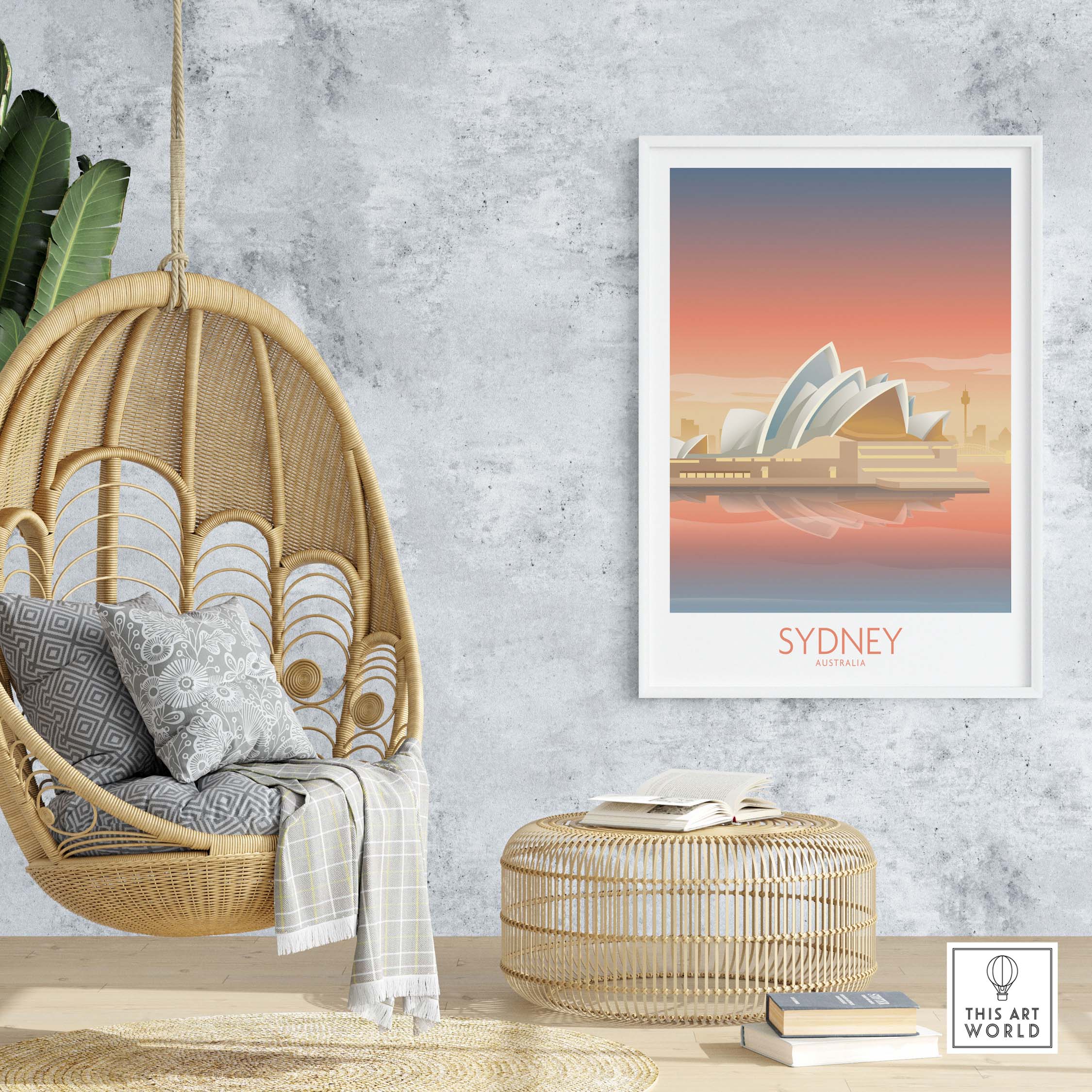 Sydney Australia wall art featuring the iconic Opera House, perfect for home or office decor.