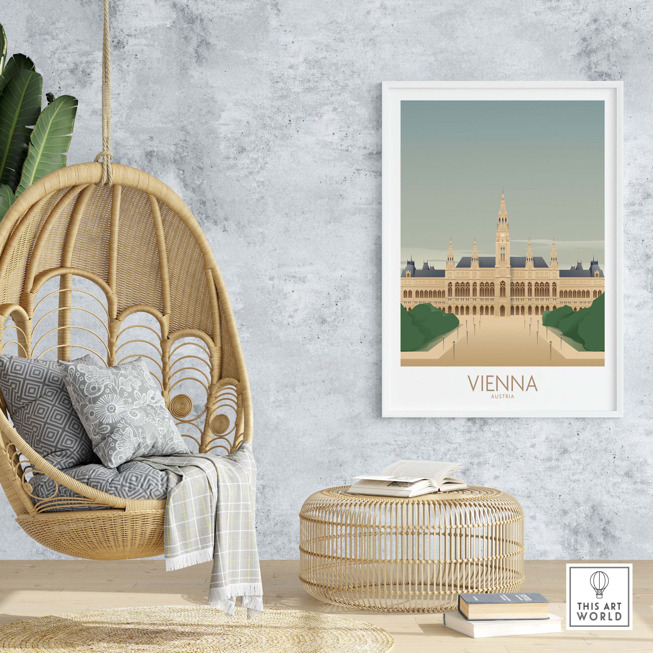 ★アートポスター★年代物３０年前★ＶＩＥＮＮＡ★ＡＲＴ Vienna Wall Art Print - Nostalgic Travel Decor – This Art World