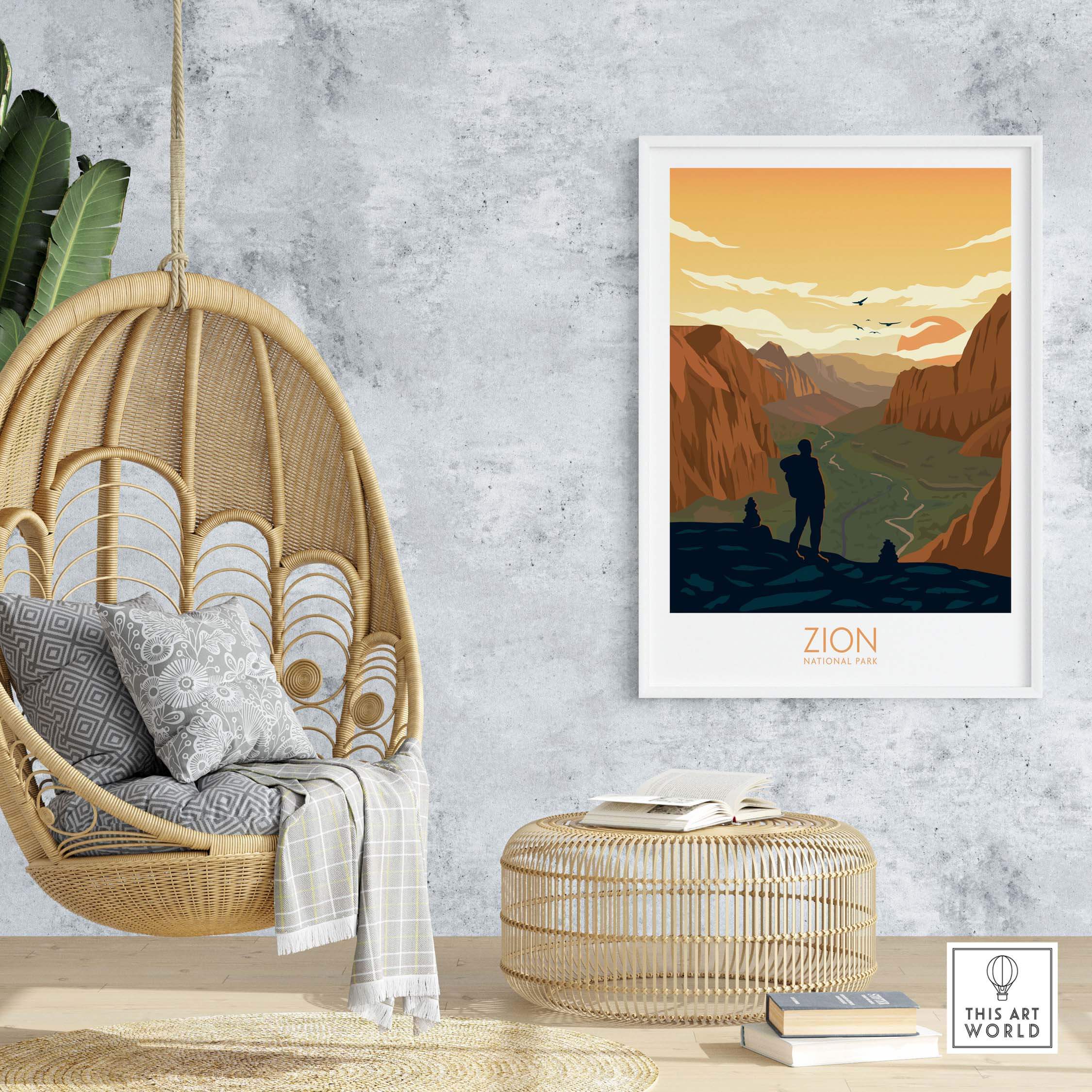 zion national park poster | art print