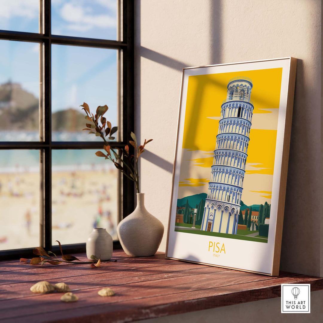 pisa tower italy print