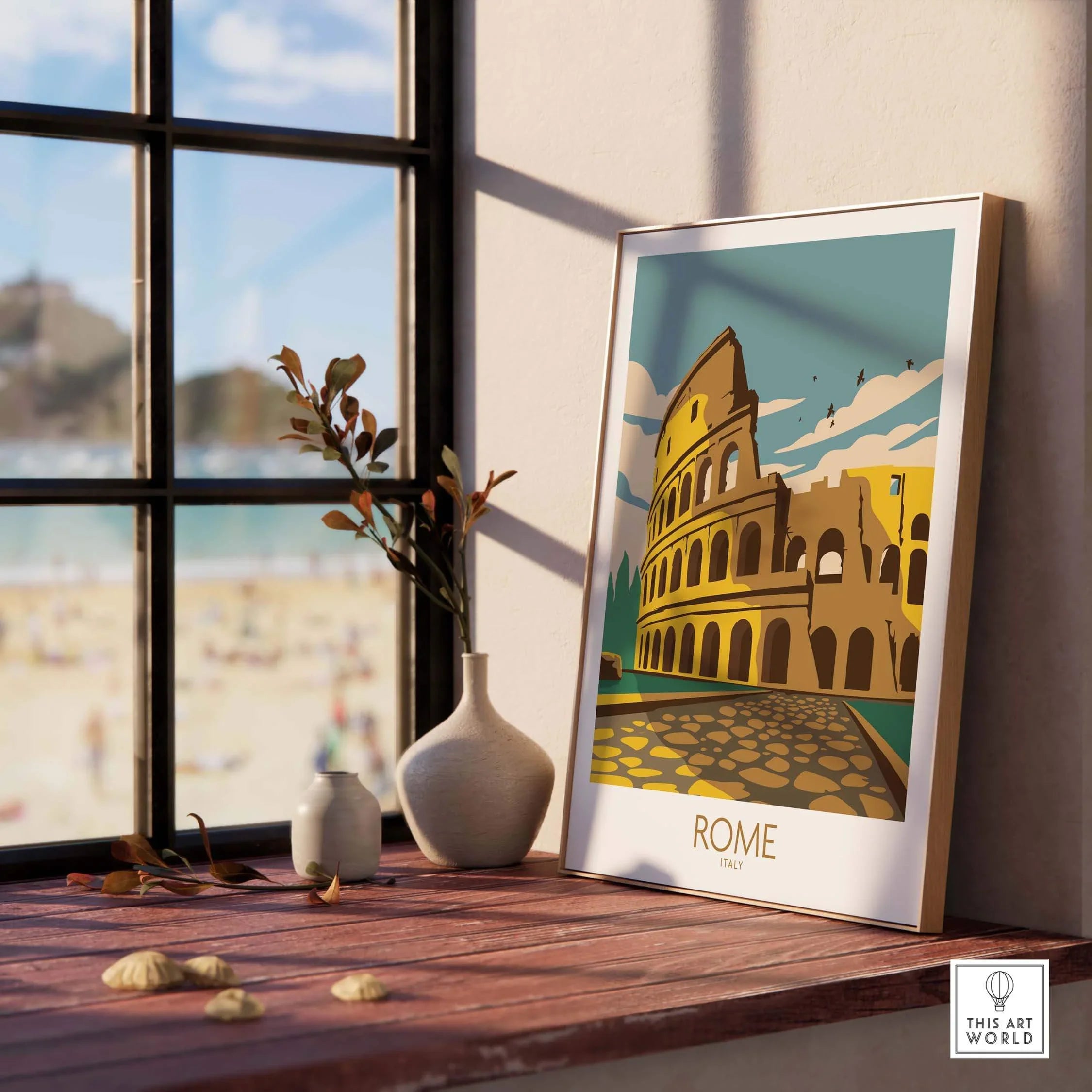 Rome Poster Travel Print - Vintage Colosseum Art – This Art World