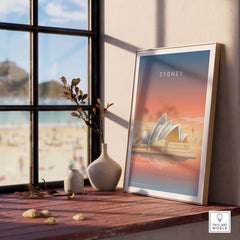 Sydney Wall Art Poster showcasing the iconic Opera House, designed for stylish home decor and travel inspiration.