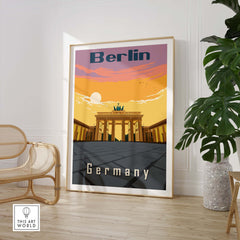 Berlin Poster showcasing the Brandenburg Gate, perfect for German travel enthusiasts' wall art.