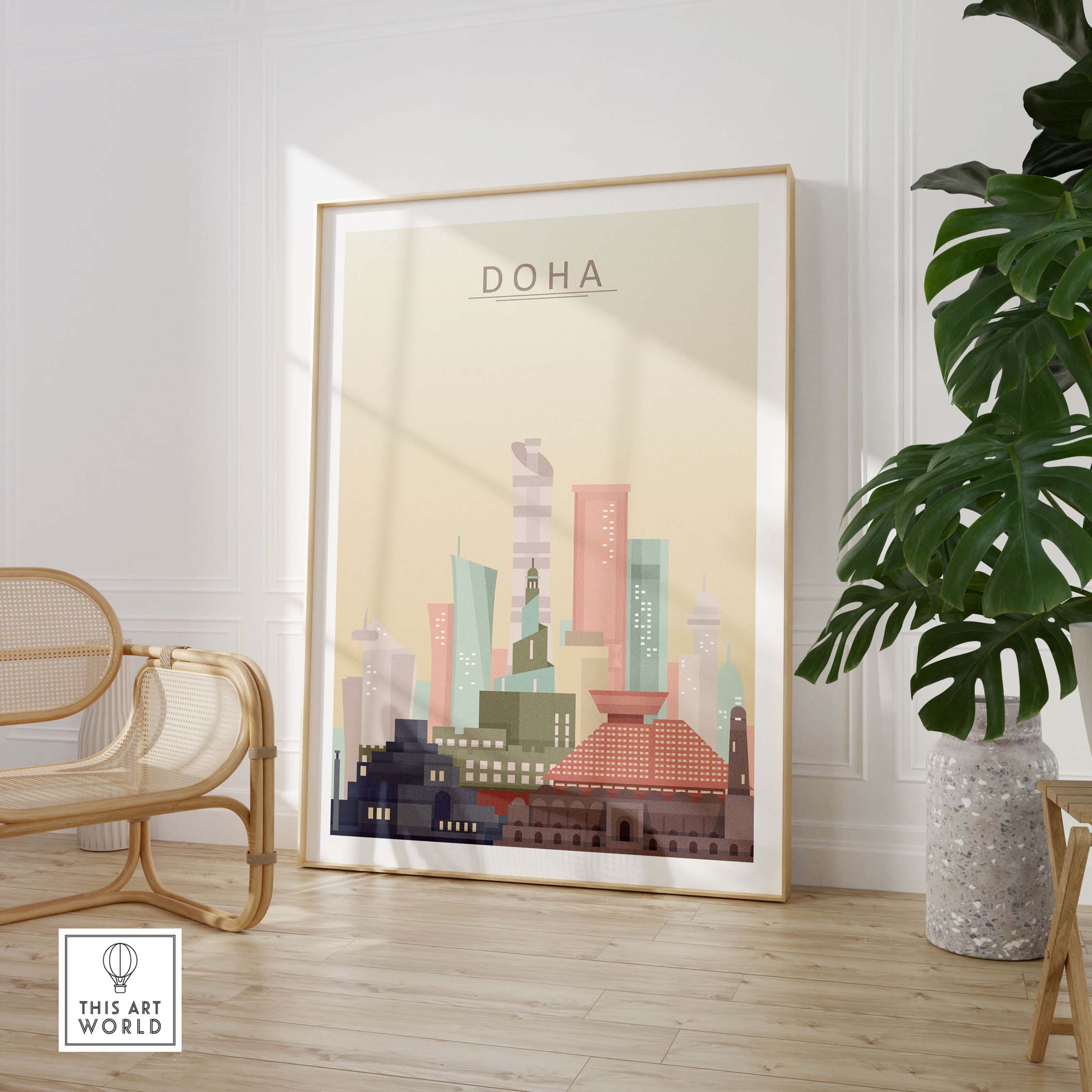 doha city skyline print | wall art