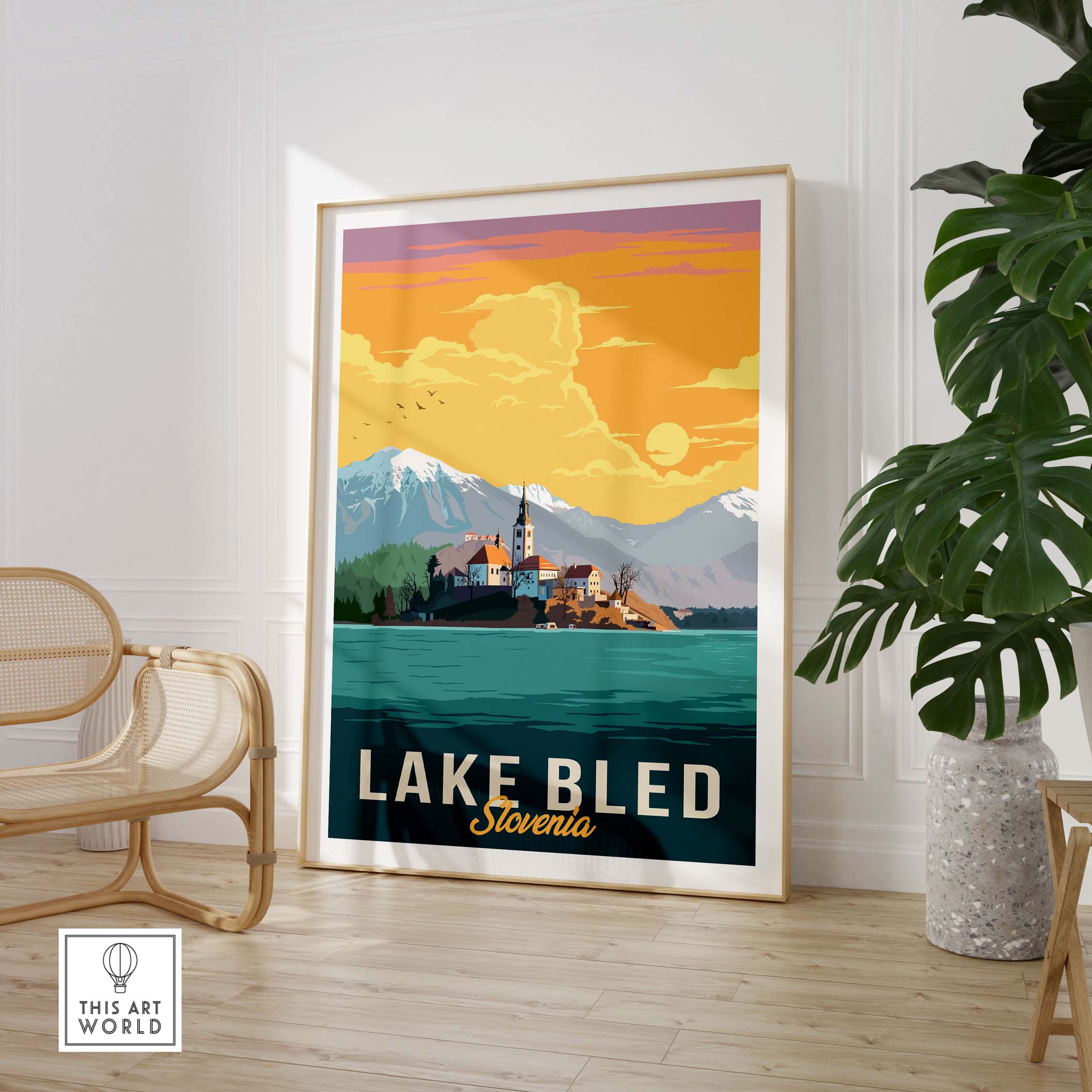 lake bled print slovenia