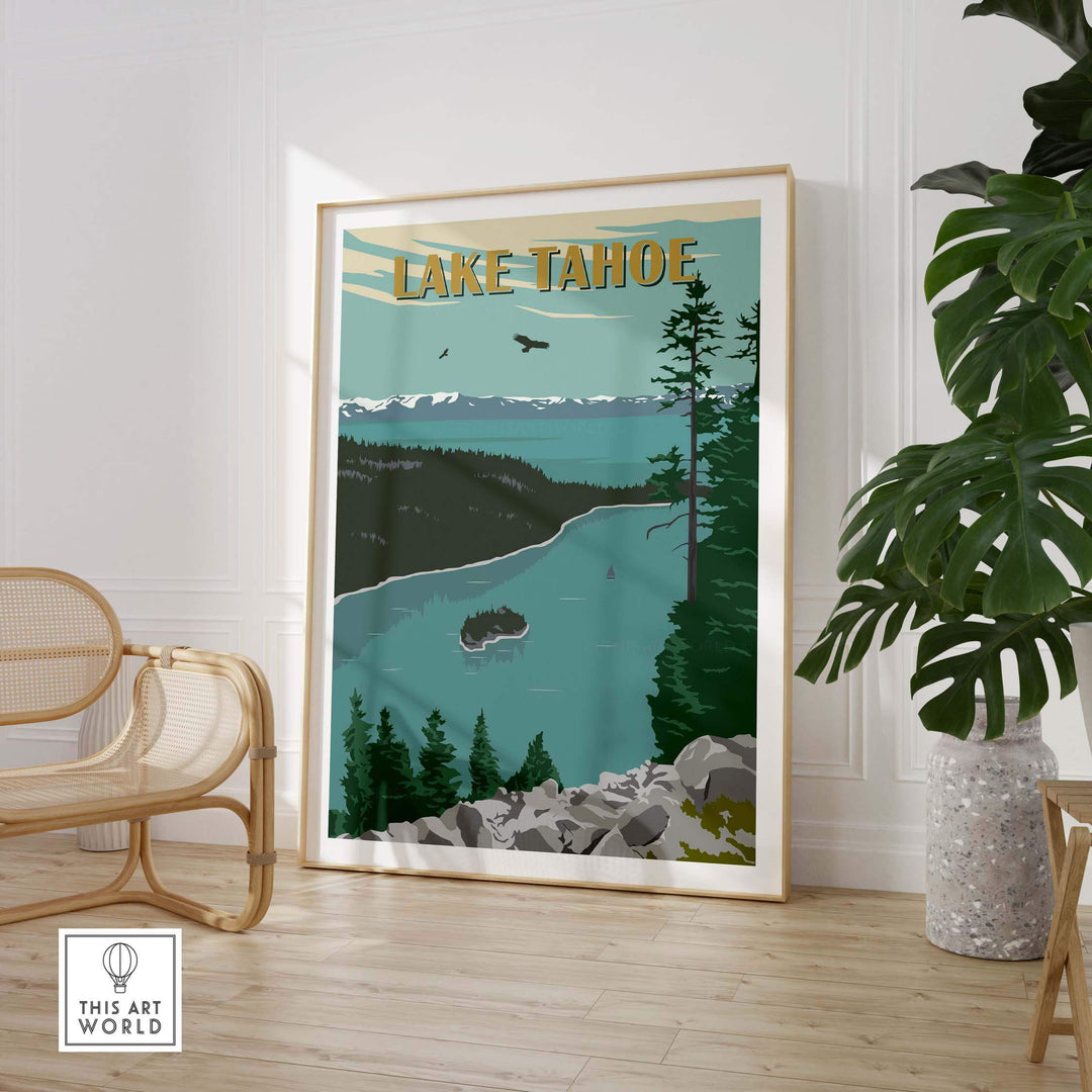 lake tahoe vintage print