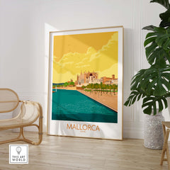 Mallorca poster showcasing a vibrant landscape of Spain, perfect for travel lovers and stylish wall art.