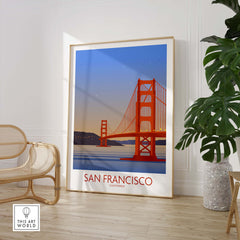 San Francisco Print Poster featuring the Golden Gate Bridge, perfect for home or office decor.
