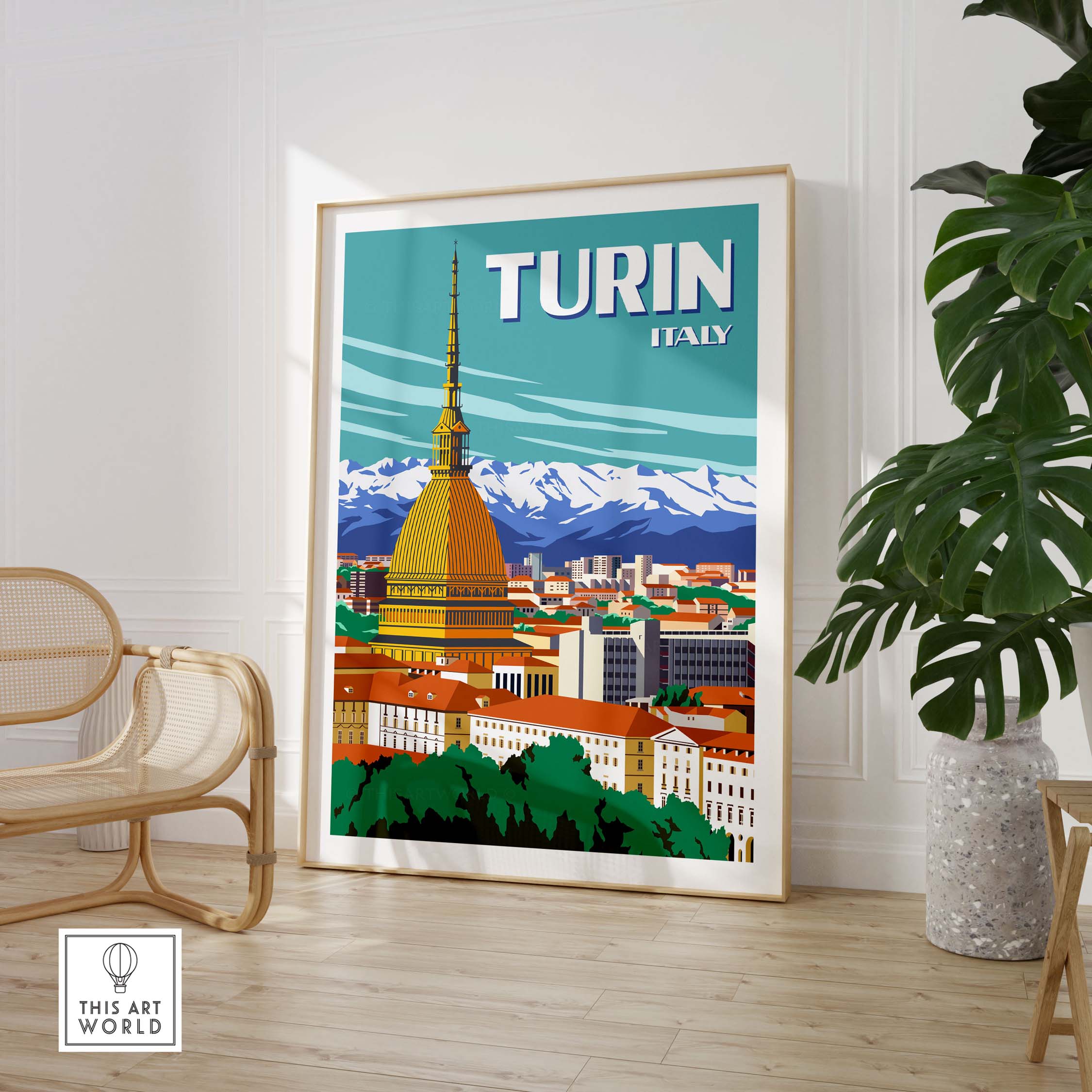 Turin Italy Travel Poster Print | This Art World