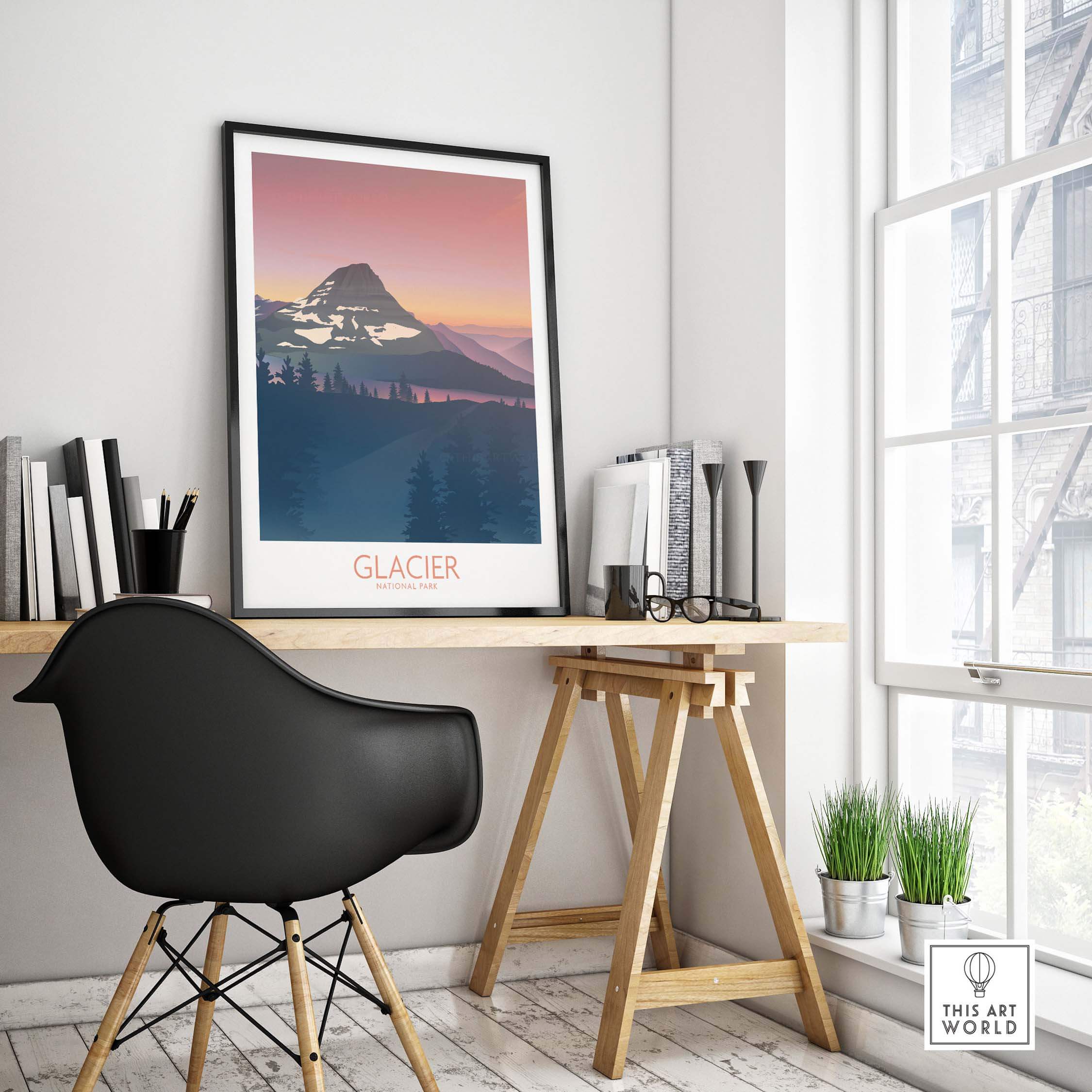 glacier national park art print