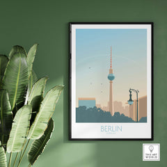 Berlin poster print featuring the iconic TV Tower, perfect for travel-inspired home decor.