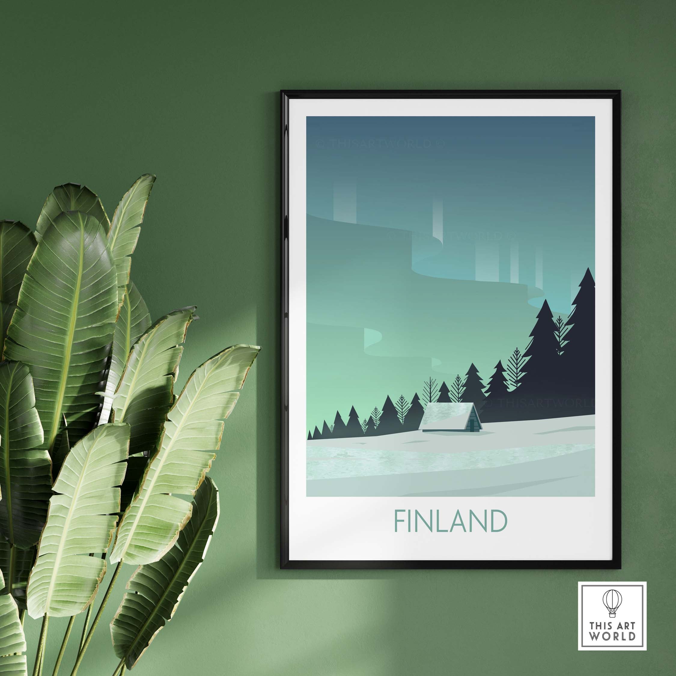 finland print travel poster