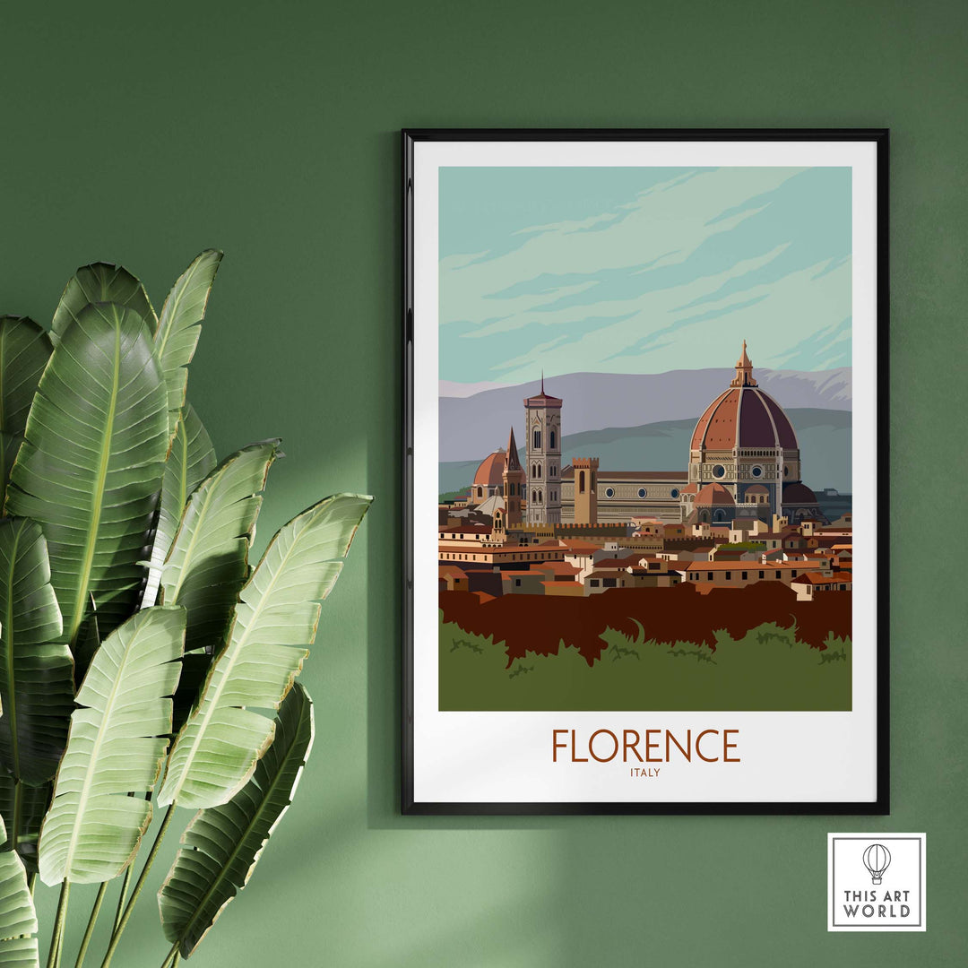 florence print italy travel poster