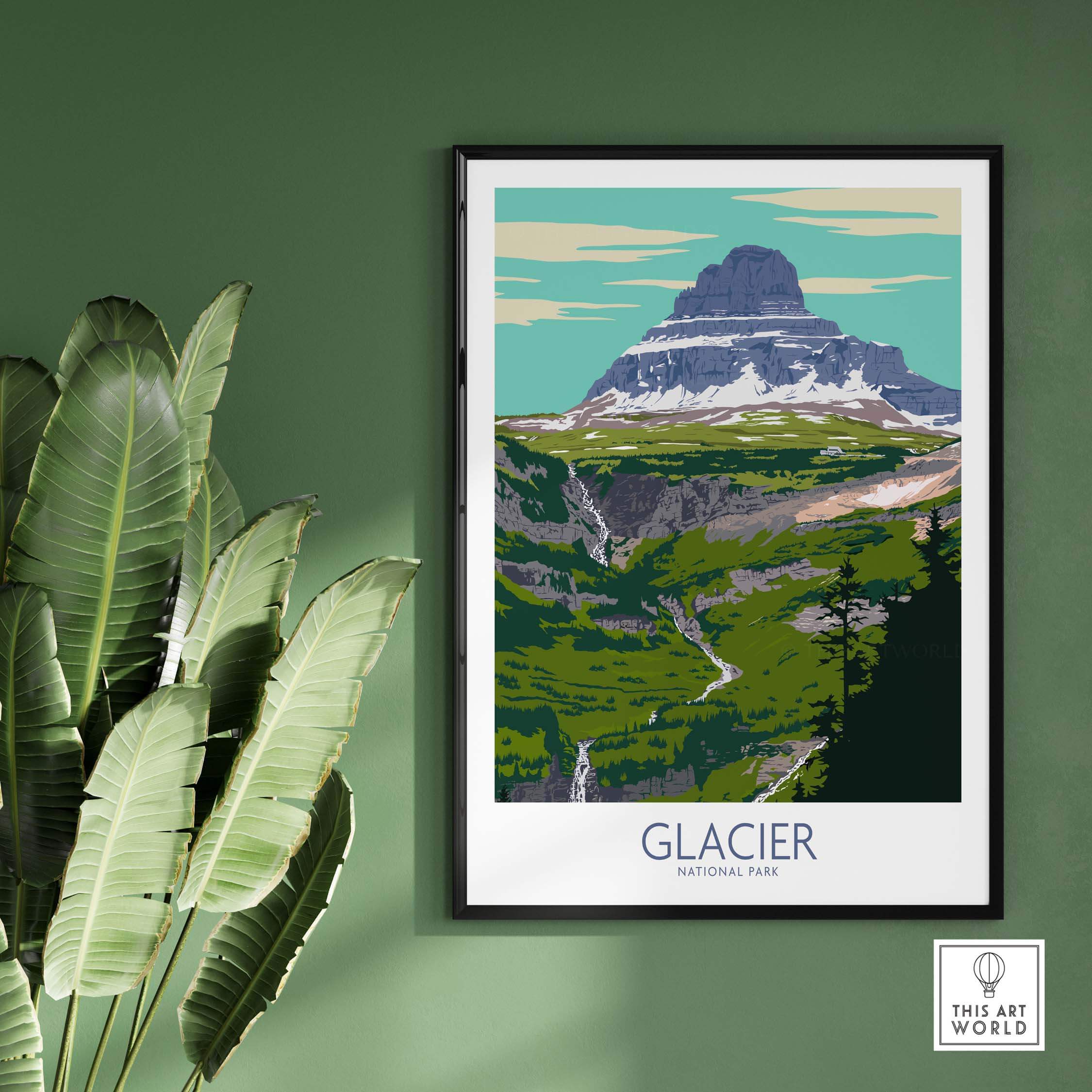 glacier park poster print