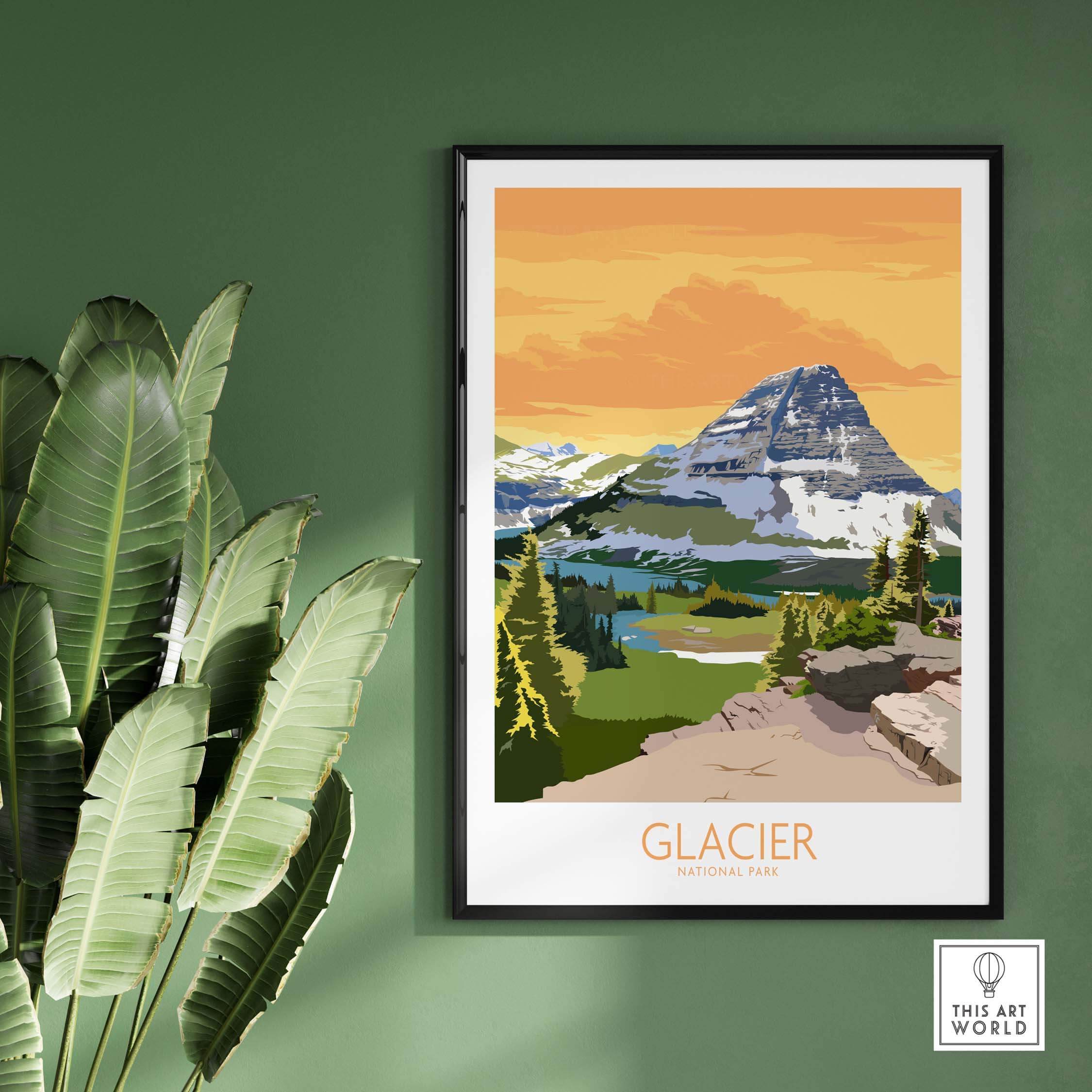 glacier national park poster print