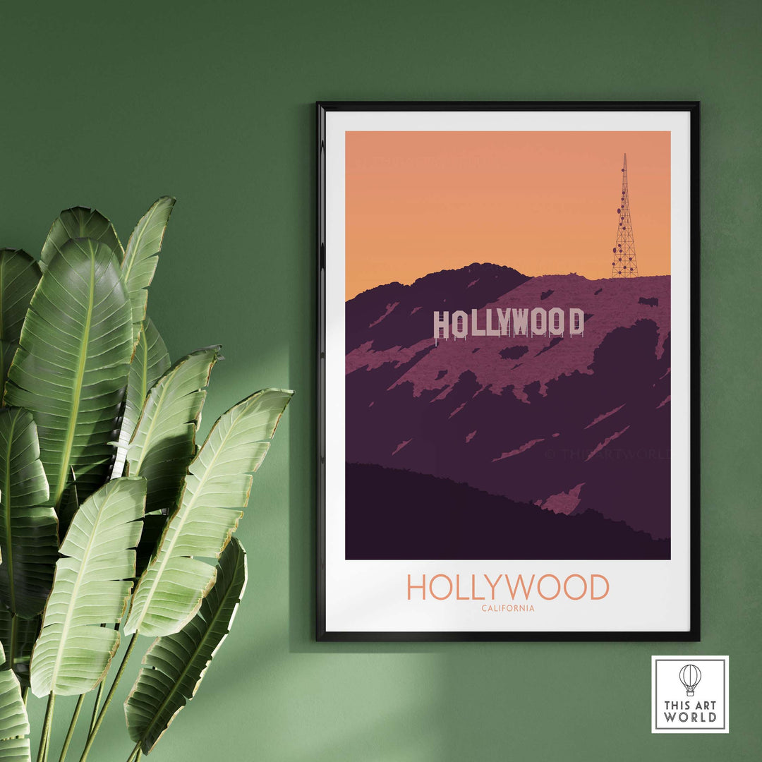 hollywood print california poster