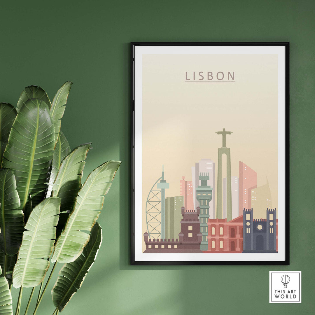 lisbon skyline print | wall art