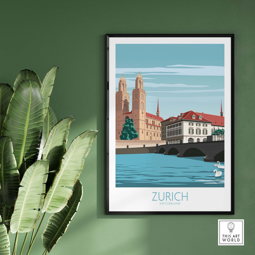 Zurich Wall Art Print | Switzerland Travel Poster