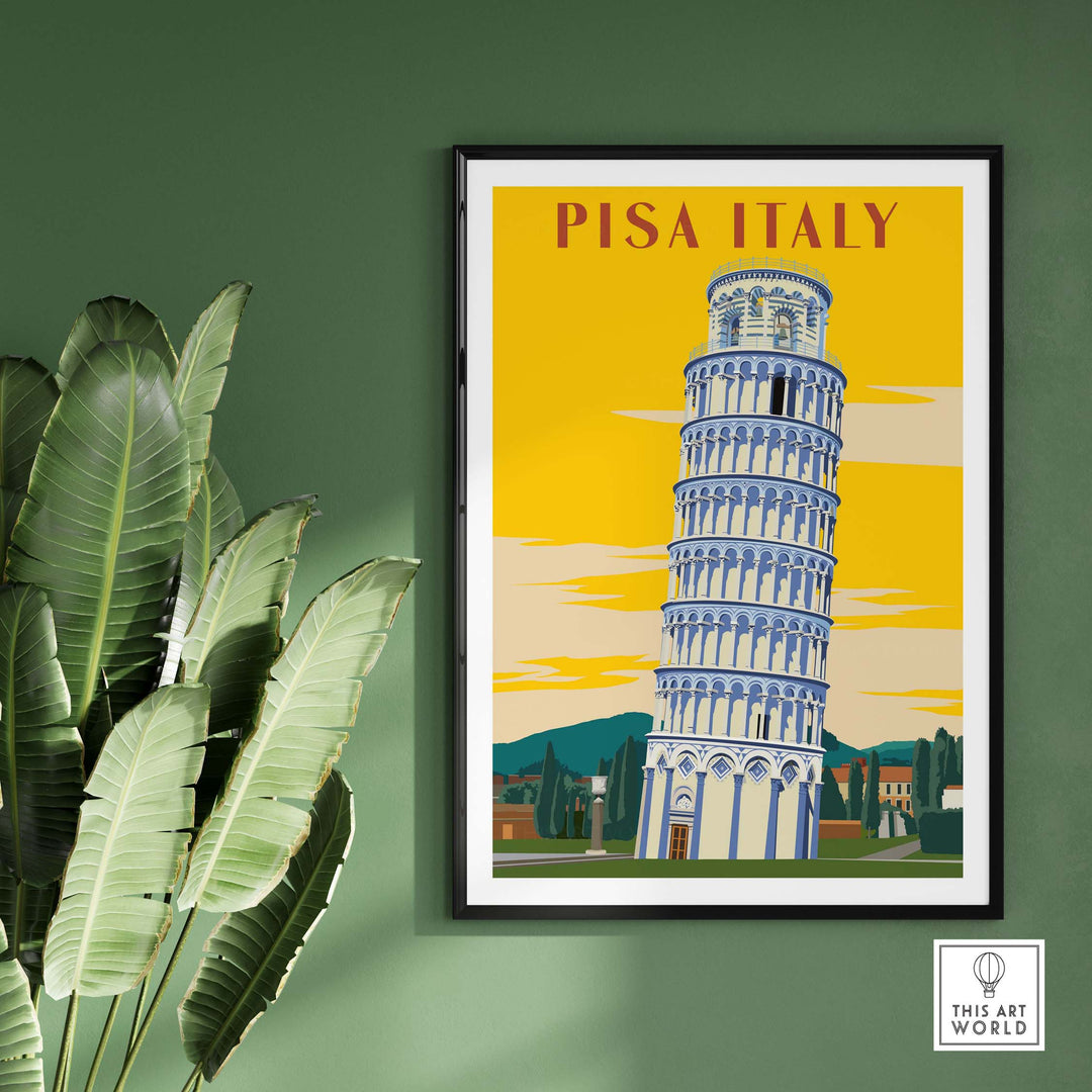 pisa tower print poster italy wall art