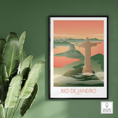 Rio de Janeiro wall art featuring Christ the Redeemer and vibrant landscapes, perfect for home decor.