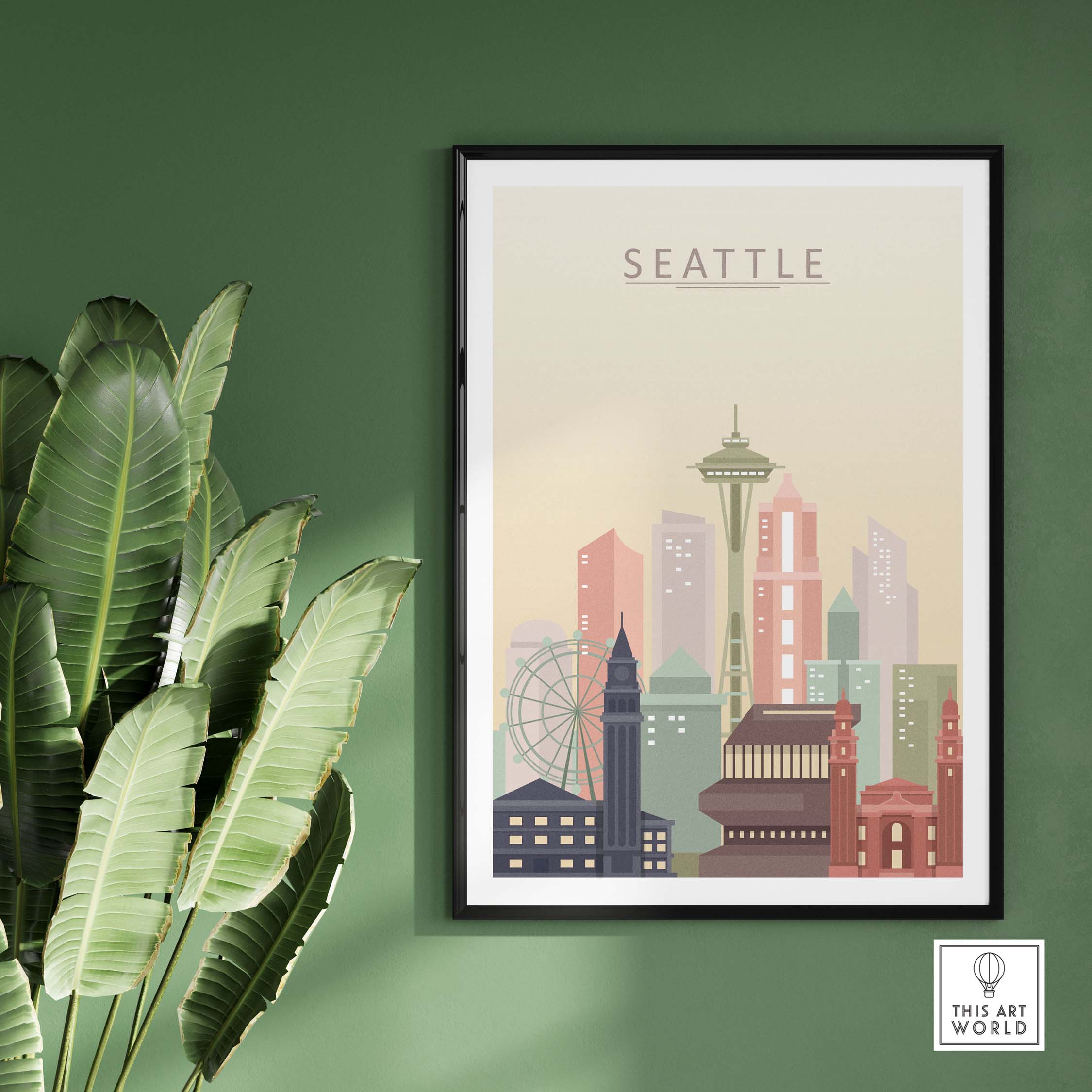 seattle city skyline print | wall art