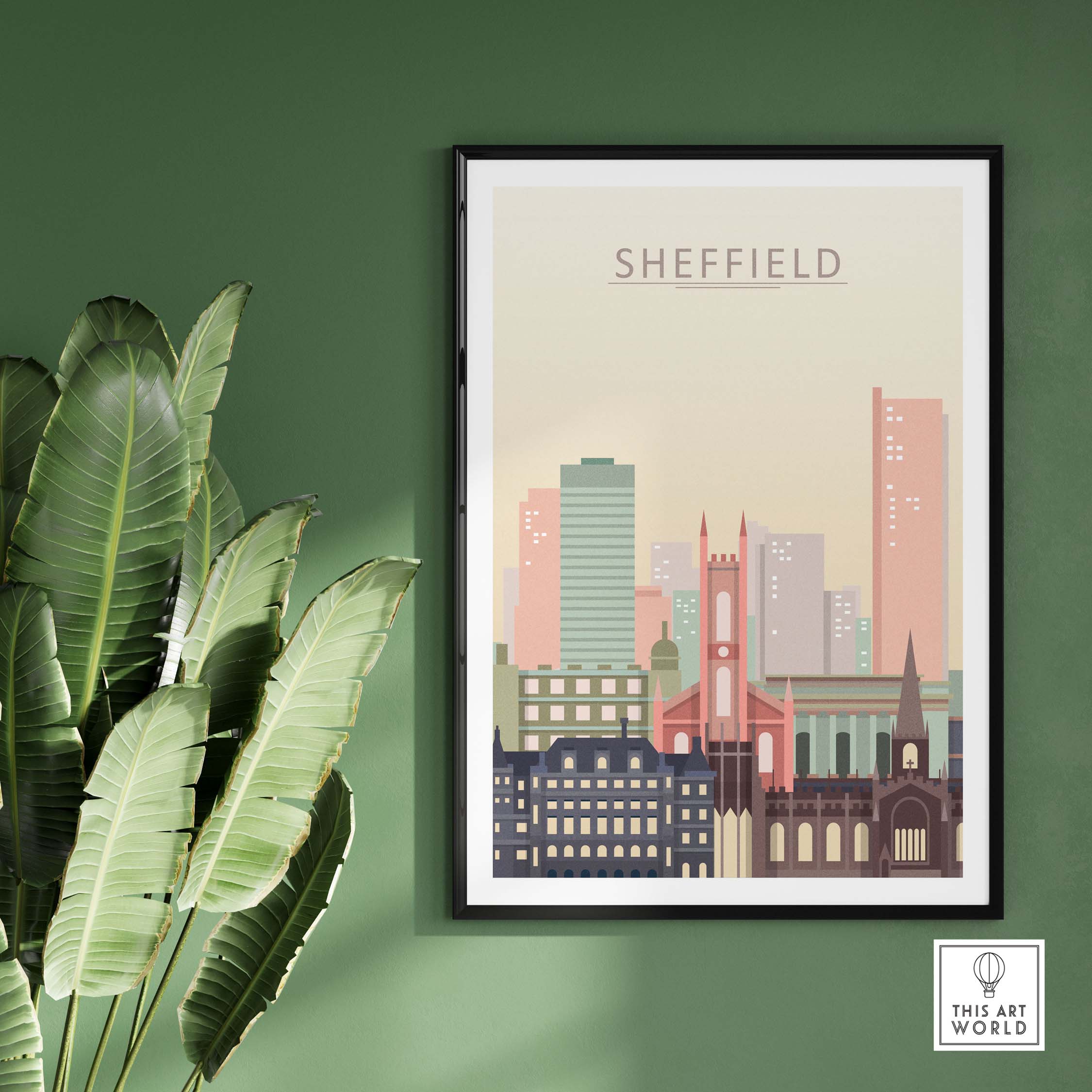 sheffield print city skyline poster