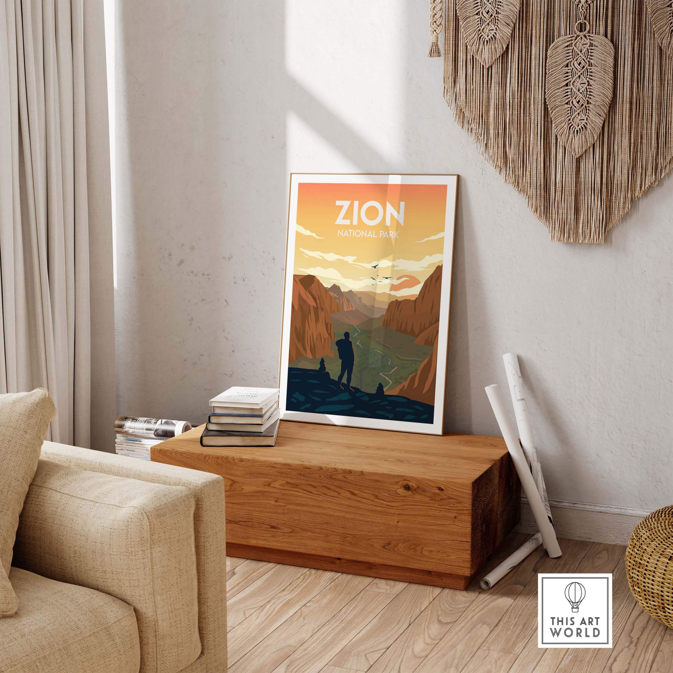 zion print | national park poster