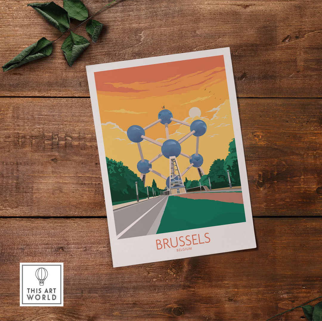 brussels poster belgium travel print