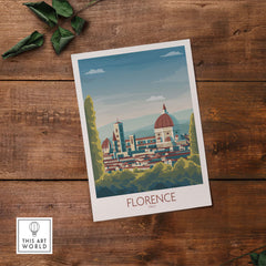 Florence Poster Italy Art Print showcasing a minimalist design of Florence's skyline in vibrant colors.