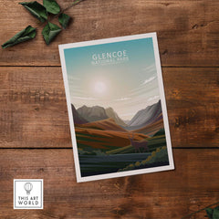 Glencoe National Park poster print showcasing vibrant landscapes and wildlife, perfect for nature lovers and art enthusiasts.
