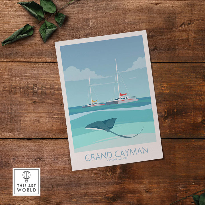 grand cayman art print poster