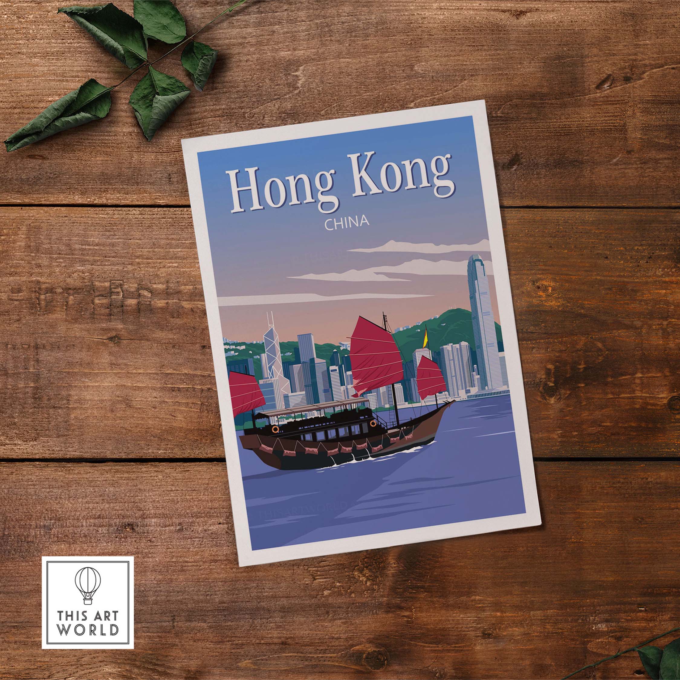 hong kong travel poster print