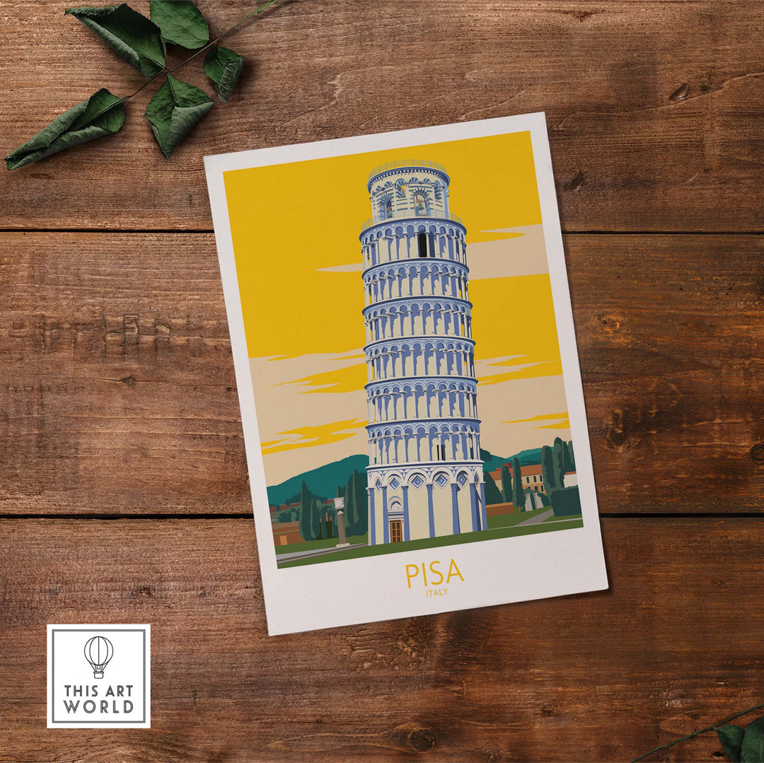 pisa tower italy print
