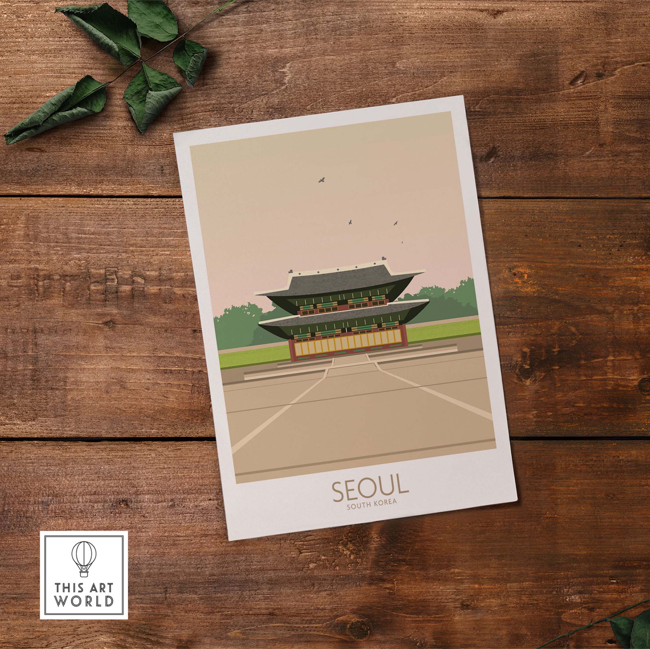 seoul print south korea travel poster