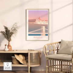 Stylish Budapest Print featuring Chain Bridge, perfect for home or office decor.