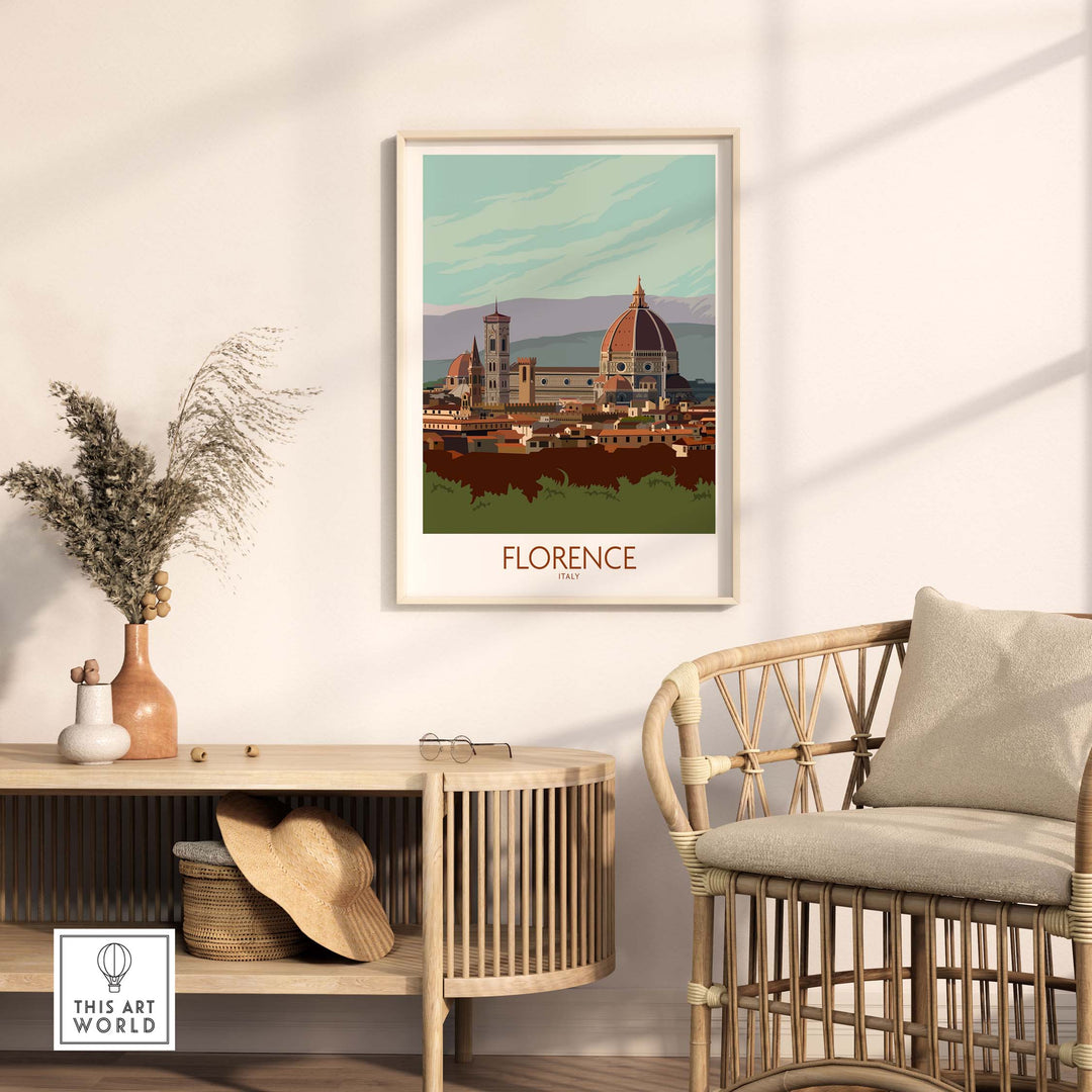 florence print italy travel poster