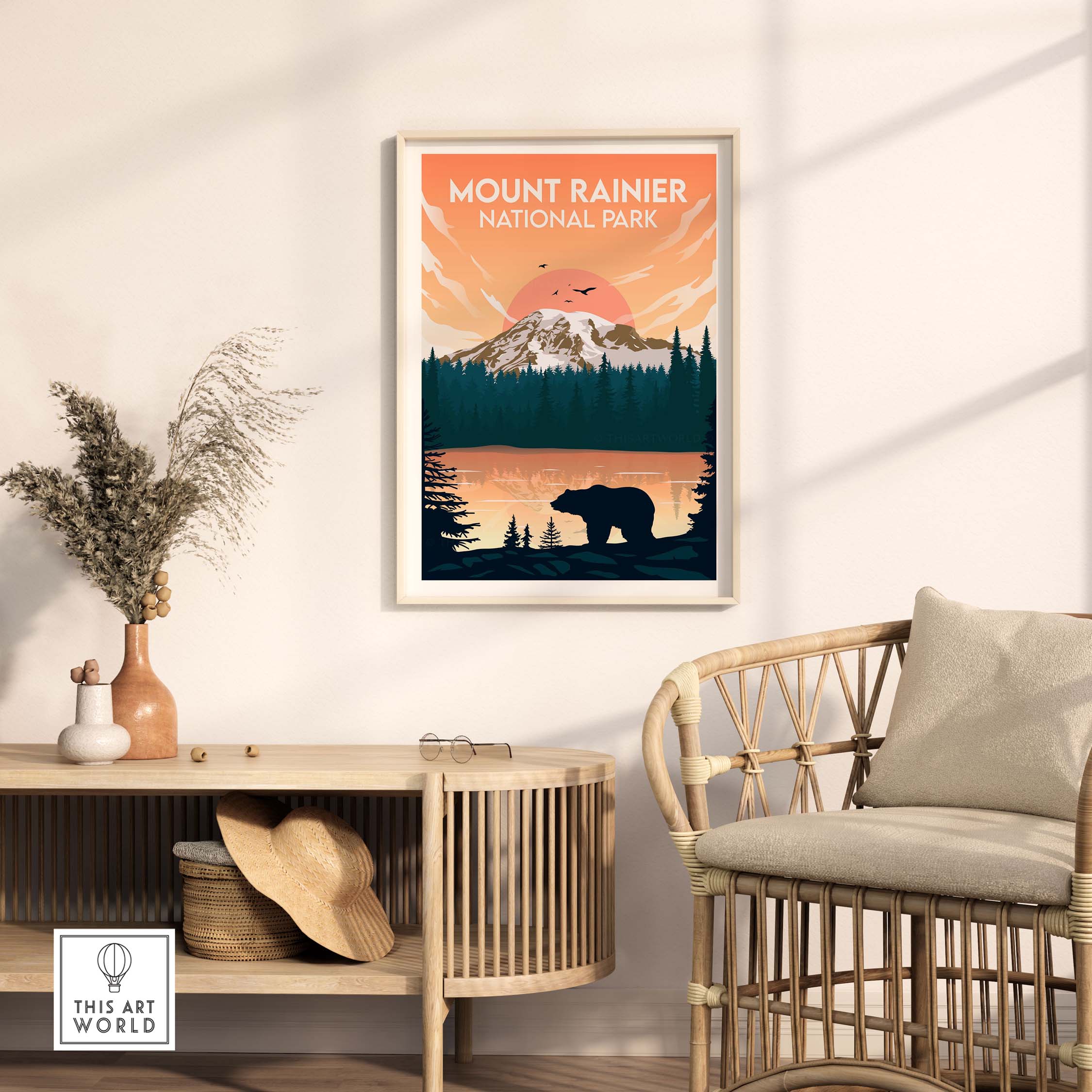 mount rainier print | national park poster