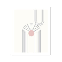 Abstract Art Print featuring colorful lines and shapes, perfect for Mid Century Modern decor and wall art collections.